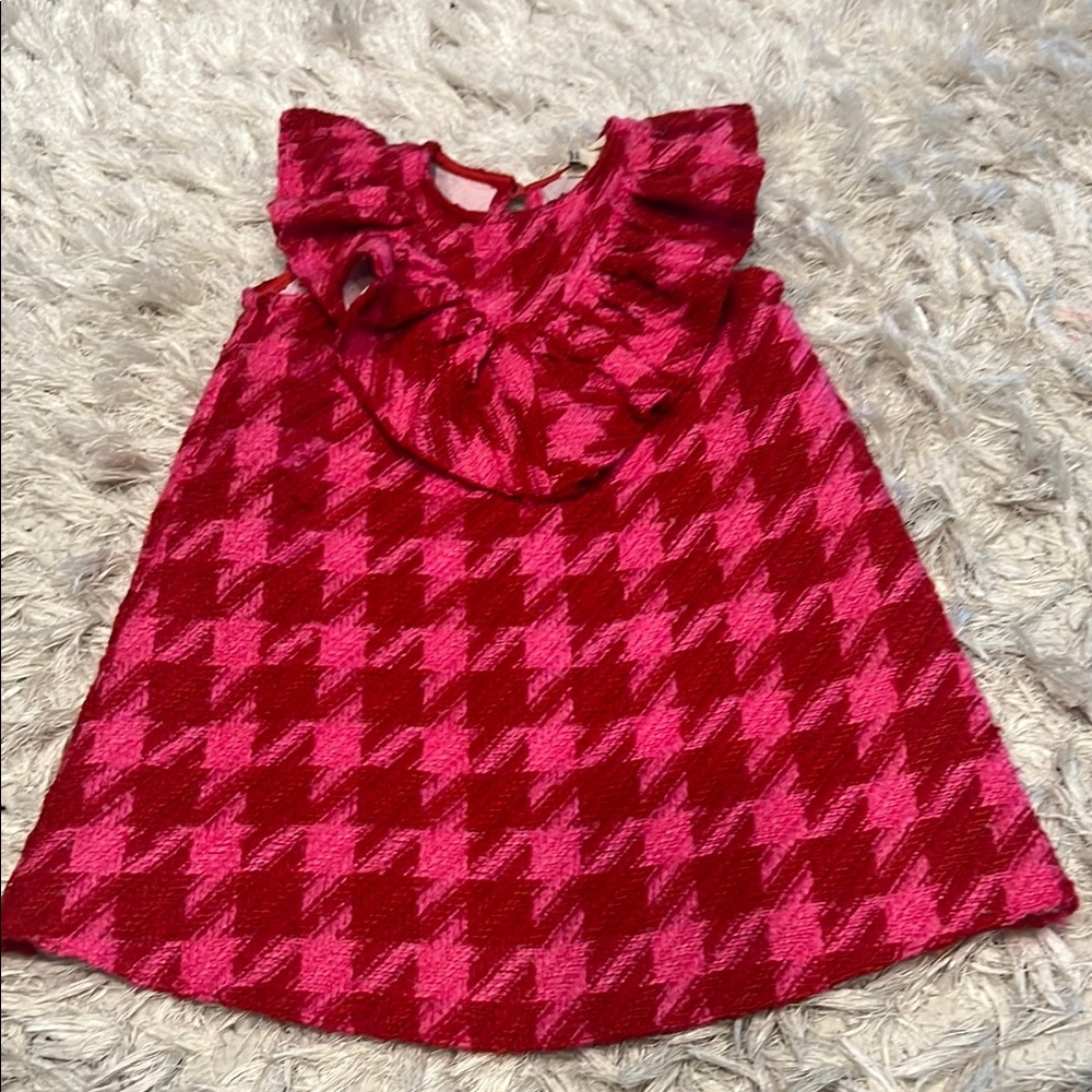 Red and Pink Houndstooth Dress